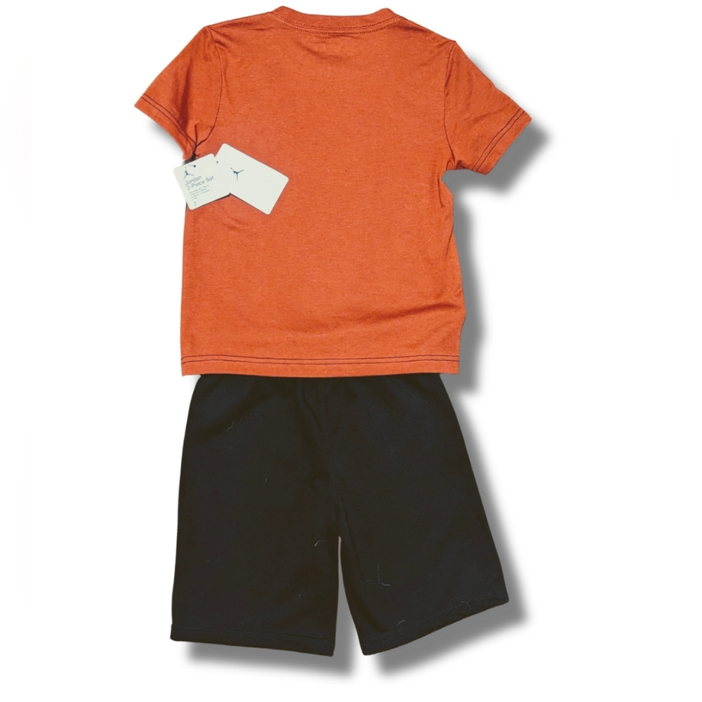 NWT Jordan Flight 23 2PC Short Set Boys Size 7 Black Orange Basketball Outfit - Picture 4 of 7